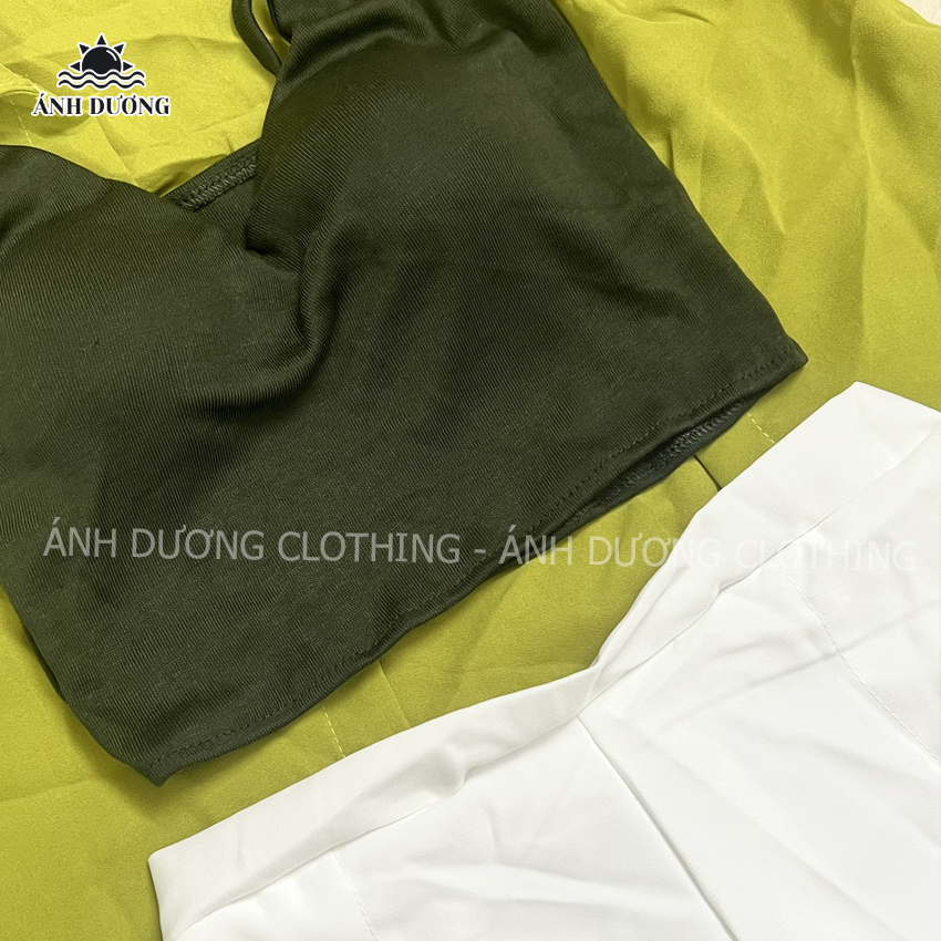 Set quần áo nữ croptop 3 món đi biển áo khoác áo hai dây quần đùi Ánh Dương Clothing MS187