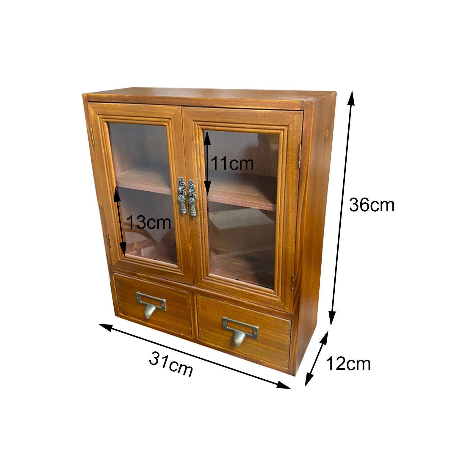 Retro Storage Cabinet Mini Desktop Container for Kitchen Dresser Living Room