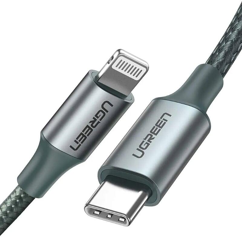 Ugreen UG80564US304TK 1M màu xanh đen cáp chuyển usb type c ra apple lightning dây dù hỗ trợ sạc nhanh PD - HÀNG CHÍNH HÃNG