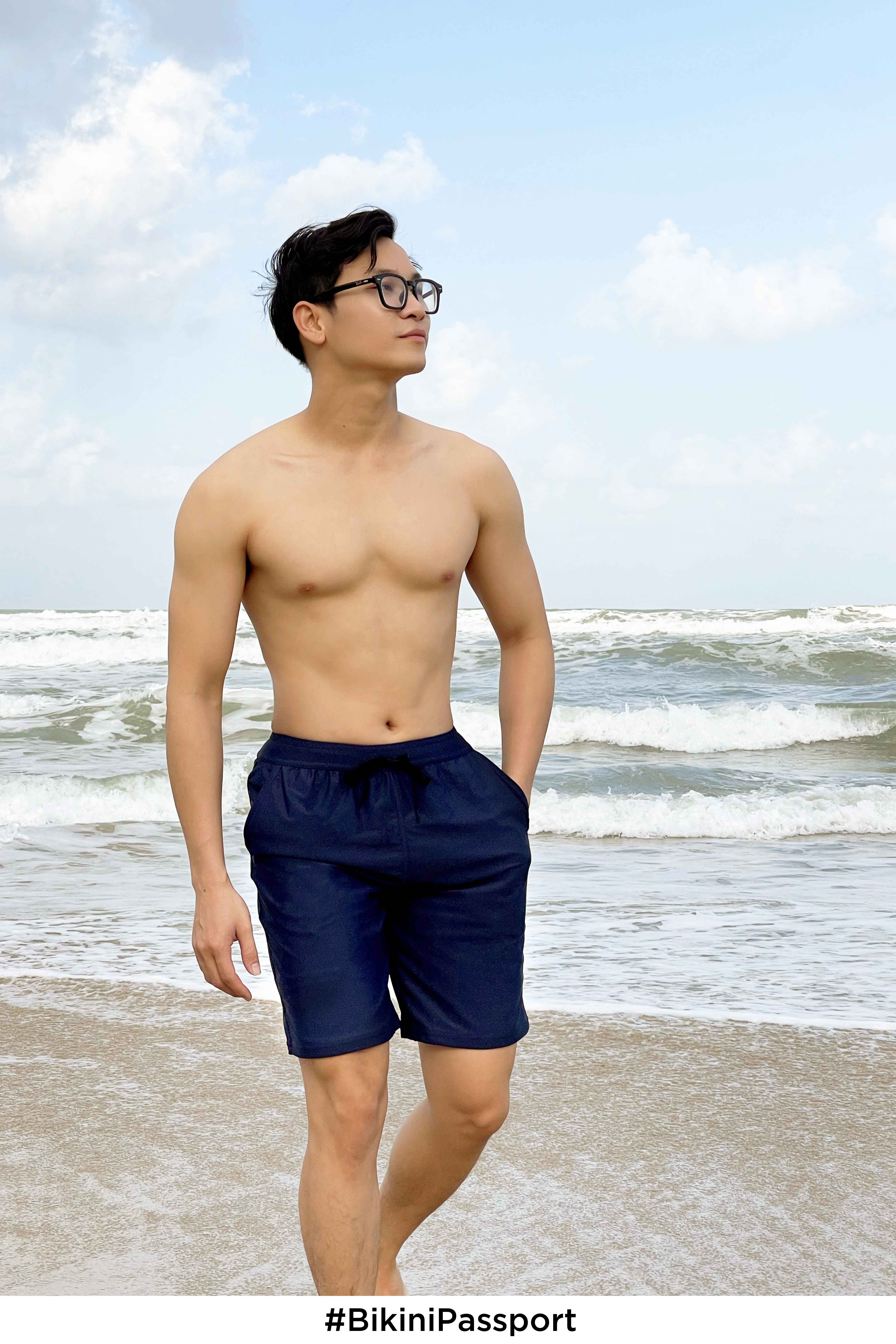 Quần bơi Nam BIKINI PASSPORT kiểu dáng Dài- màu Xanh Indigo - BS179_IN