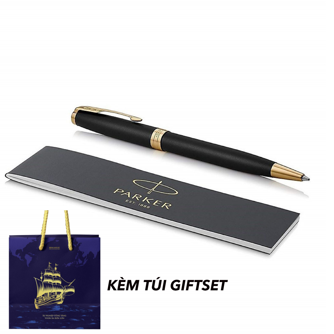 Bút Ký Chính Hãng Parker Sonnet Black Gold Trim Ballpoint Kèm Túi Giftset B&amp;J Cao Cấp Dành Cho Doanh Nhân, Khẳng Định Đẳng Cấp Cá Nhân B&amp;J