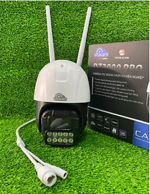 Camera IP Wifi ngoài trời DZ3000 PTZ xoay 355 độ, 3.0Mpx 1296P hình ảnh ULTRA HD siêu nét