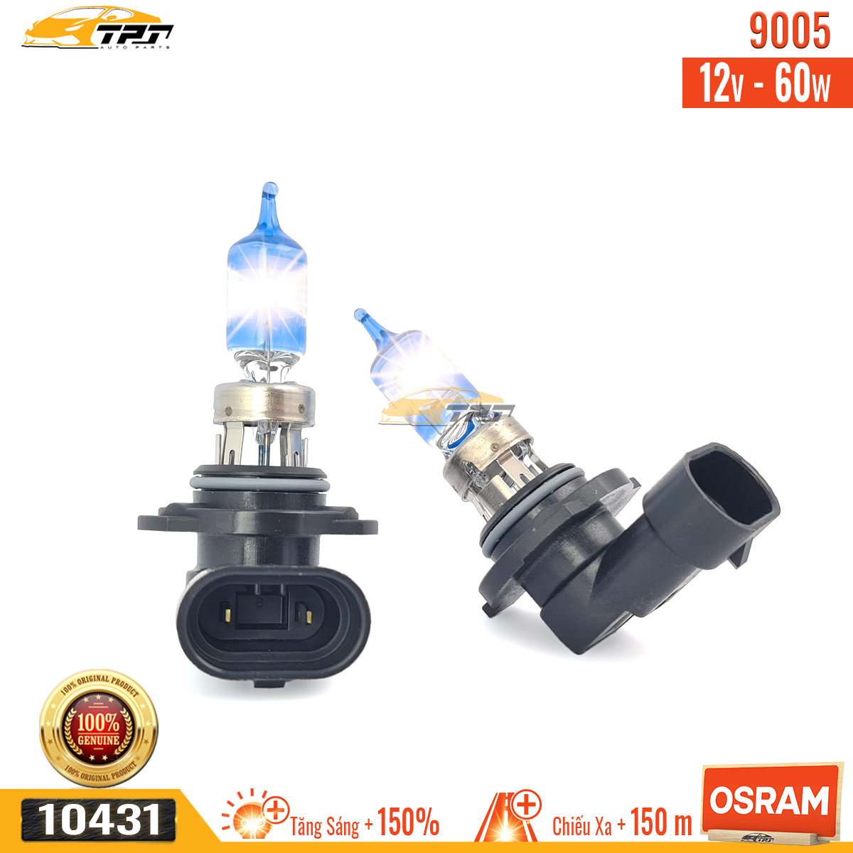 1 Cặp Bóng Đèn Tăng Sáng 150% loại 9005 12V - 60W OSRAM - Germany