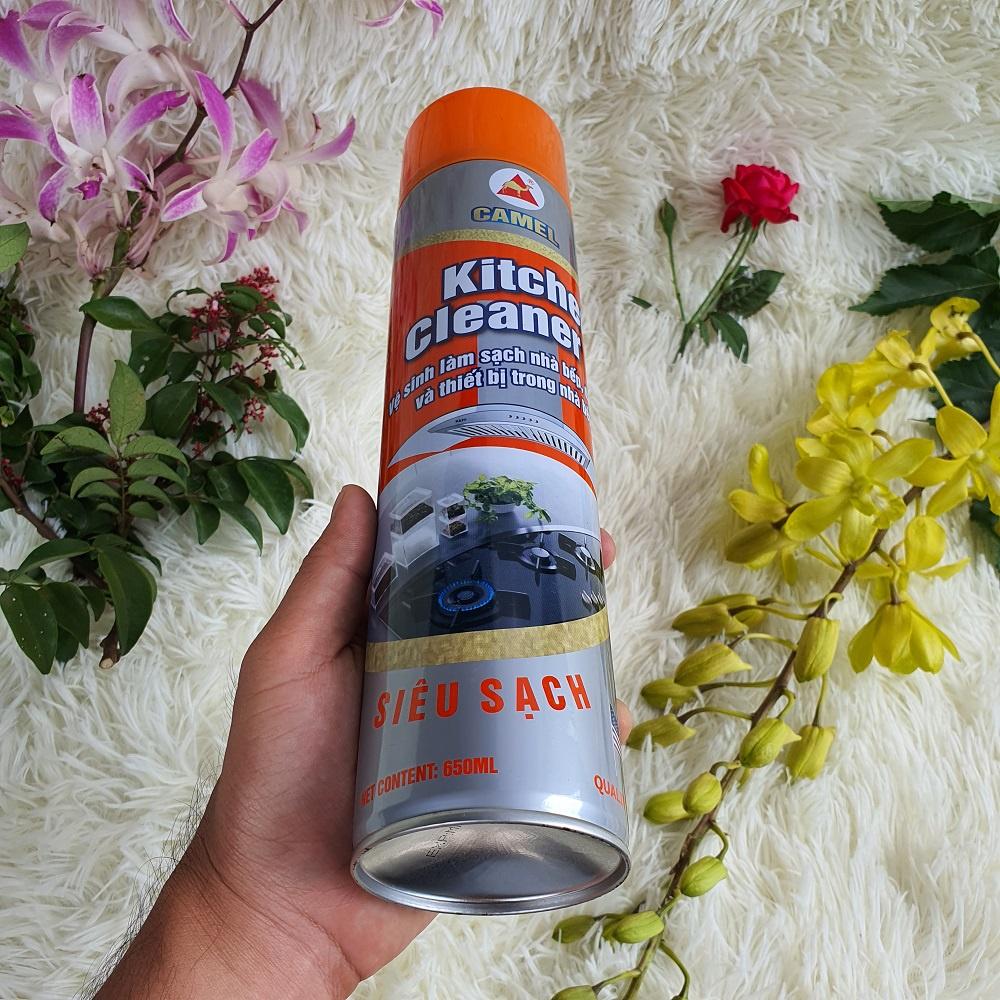 CHAI XỊT VỆ SINH NHÀ BẾP 650ml KITCHEN CLEANER DẠNG BỌT Hiệu Camel - Xịt Tẩy Rửa Đa Năng – Nước Tẩy Rửa Nhà