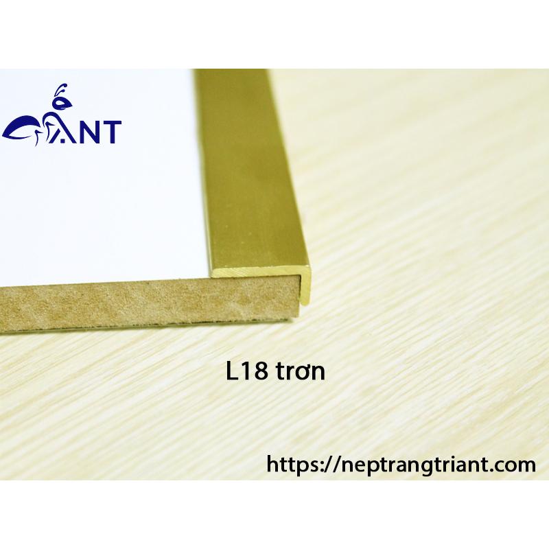 Nẹp Đồng L18 trơn, Nẹp đồng chữ L, Nẹp đồng chống trơn, nẹp ốp cầu thang, giá 1m
