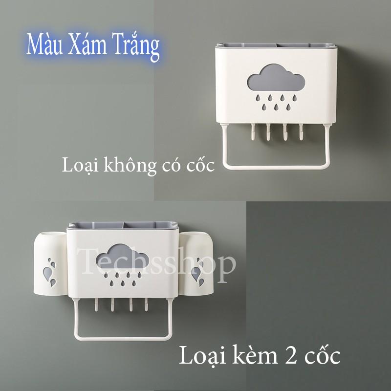 Kệ Để Bàn Chải Kem Đánh Răng 2 Lớp Hình Đám Mây Mưa - Kệ Nhựa Để Đồ Phòng Tắm, Phòng Bếp