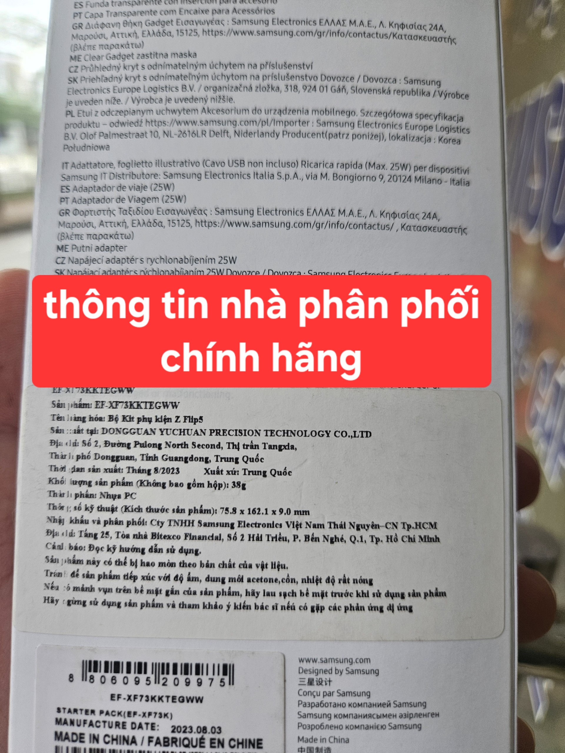 Bộ phụ kiện Z Flip5 ốp trong kèm củ 25w-Hàng chính hãng