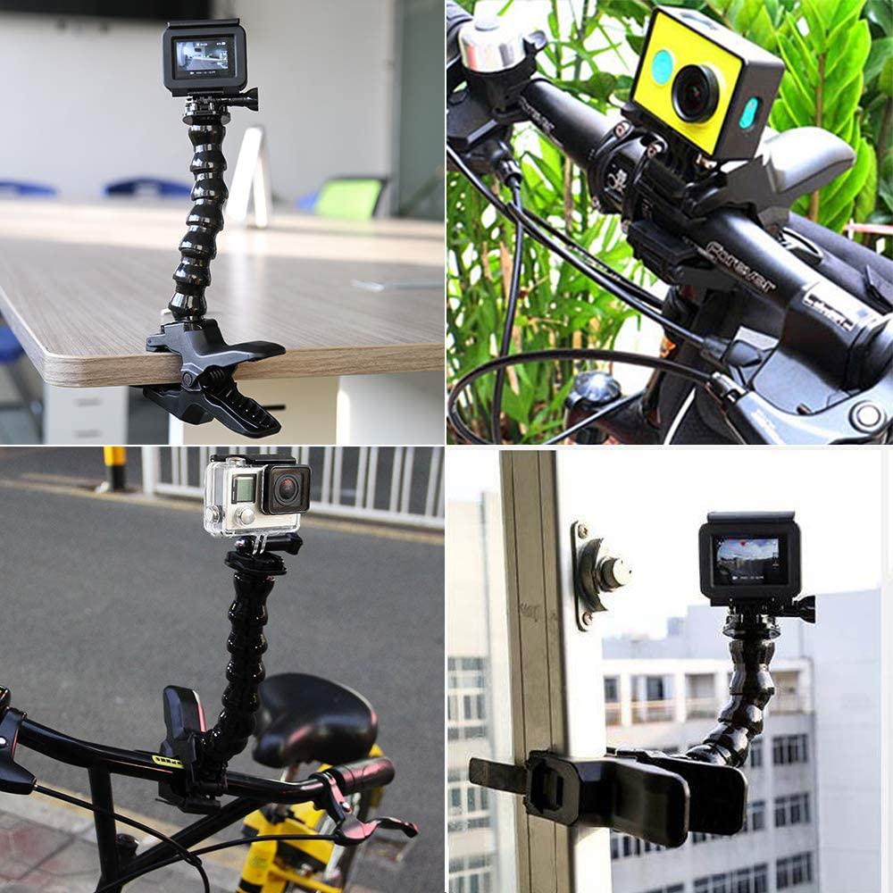Hongdak Flex Jaws Kẹp gắn kết với giá đỡ cổ ngỗng có thể điều chỉnh cho GoPro 11 10 9 SJCAM Insta360 Phụ kiện camera hành động