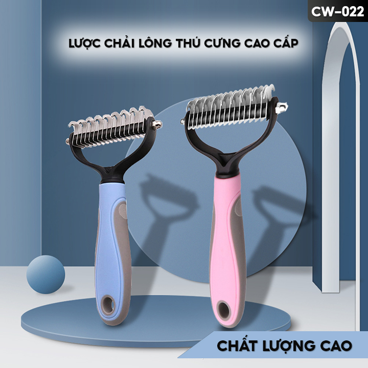 Lược Chải Lông Chó Mèo Đa Năng Gỡ Rối Lông Và Lược Lông Tơ Lông Vụn Có 2 Chiều Chải Tiện Lợi CW-022