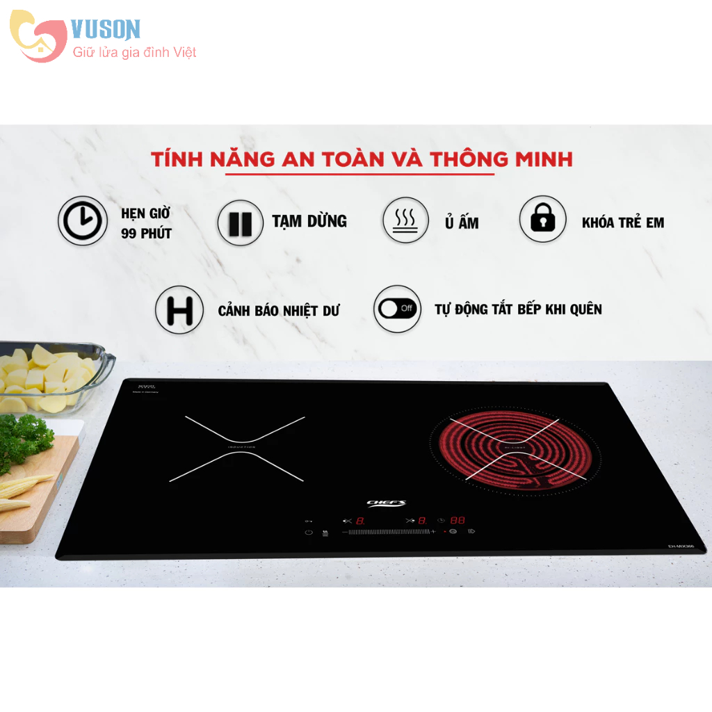 Bếp từ đôi Chefs EH-MIX366 - Hàng chính hãng