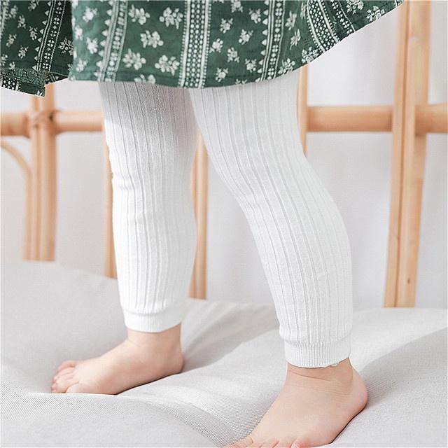Quần leggings len không bàn thu đông trơn màu cho bé gái size từ 9 tháng đến 3 tuổi