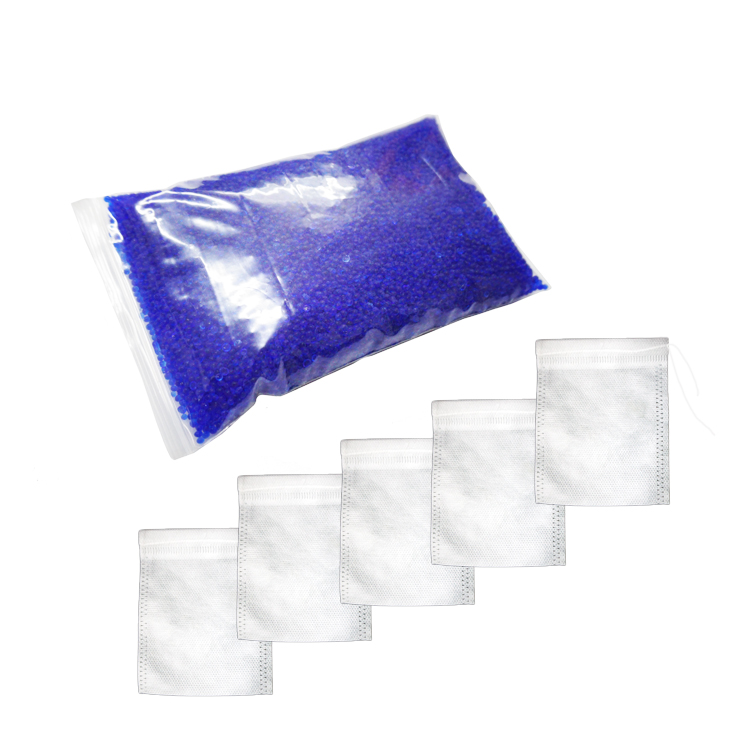 500g hạt hút ẩm Xanh Silicagel Blue và 5 túi vải  - Hạt chuyển màu khi no ẩm