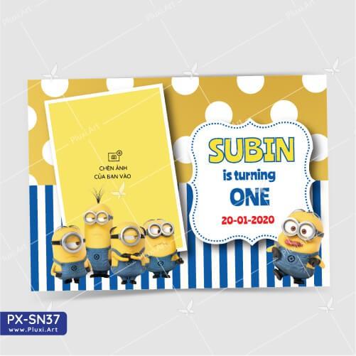 Thiệp thôi nôi – sinh nhật theo yêu cầu Pluxi