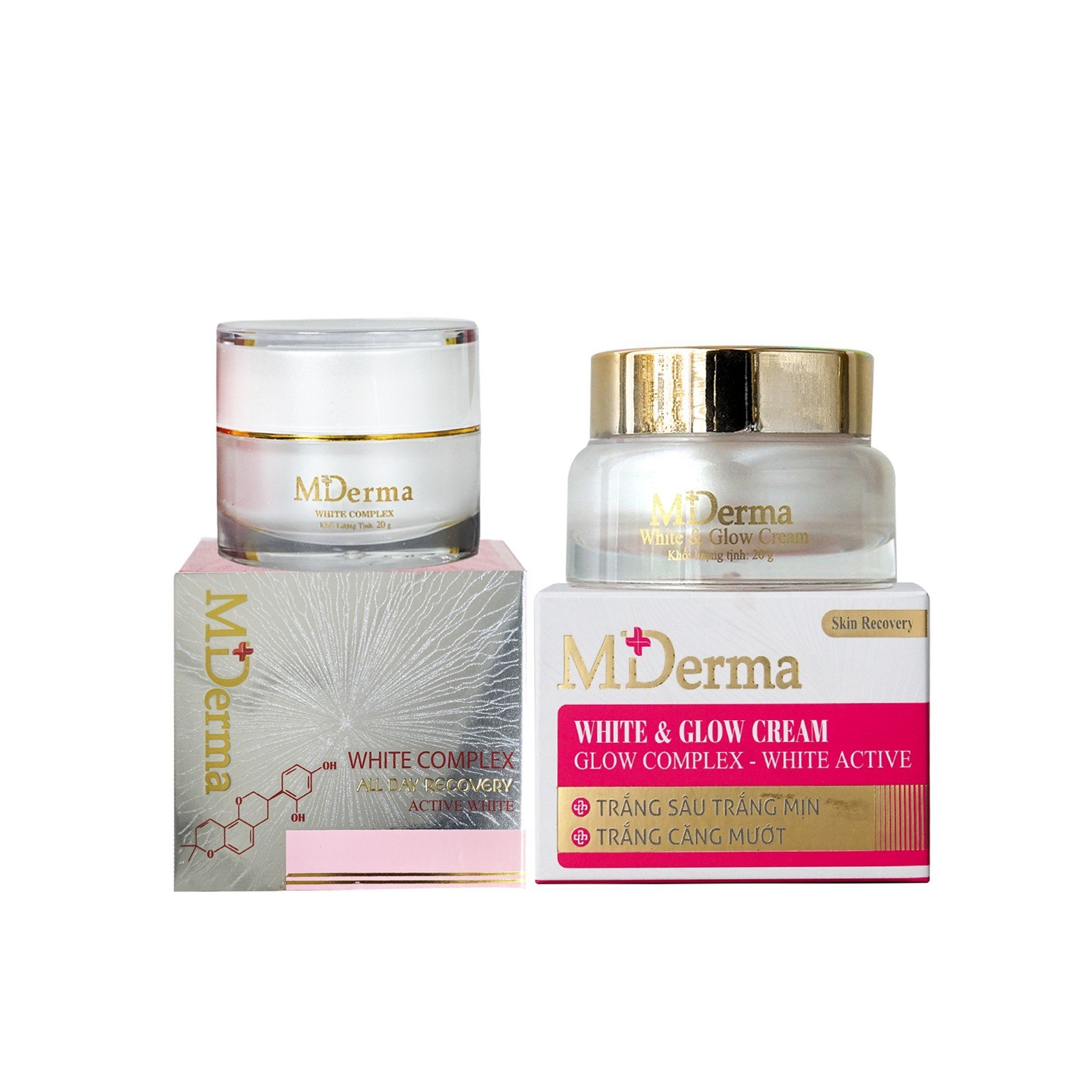 Combo dưỡng da MDerma cao cấp trắng sâu, trắng mạnh, trắng căng mướt