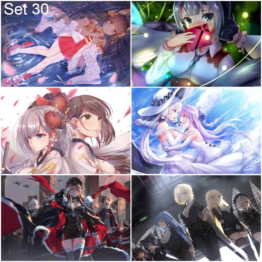 Bộ 6 Poster game Azur Lane (4) (bóc dán) - A3,A4,A5