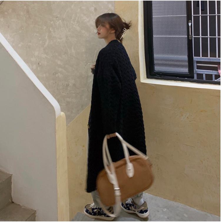 Áo khoác len cardigan nữ form dài rộng bigsize cho nữ phong cách Hàn Quốc Hàng Quảng Châu chất đẹp S-1