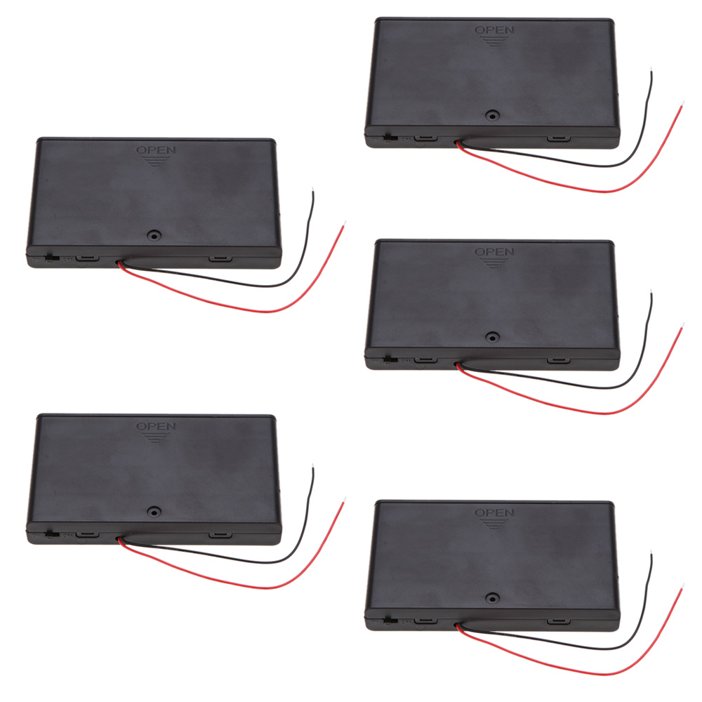 5 Hộp Đựng Cho Pin Lithium 8 × Aa Series Có Nắp Đậy Và Công Tắc
