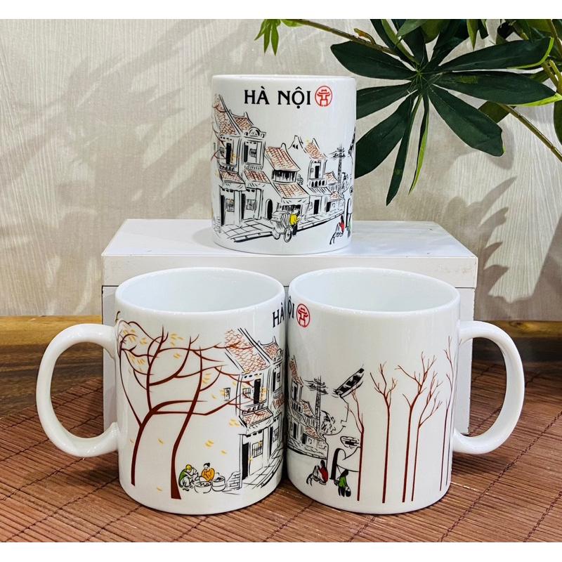 Ly uống nước vẽ cảnh Hà Nội. Gốm sứ Bát Tràng