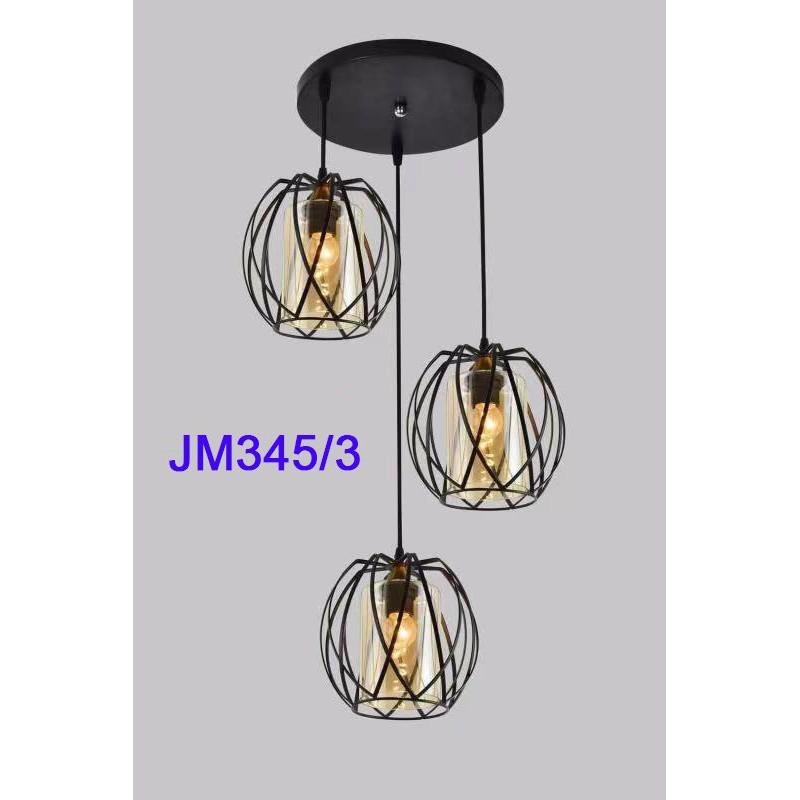 Đèn thả trần khung sắt tĩnh điện mã JM345/3 trang trí nội thất phòng bếp, phòng ăn sang trọng hiện đại