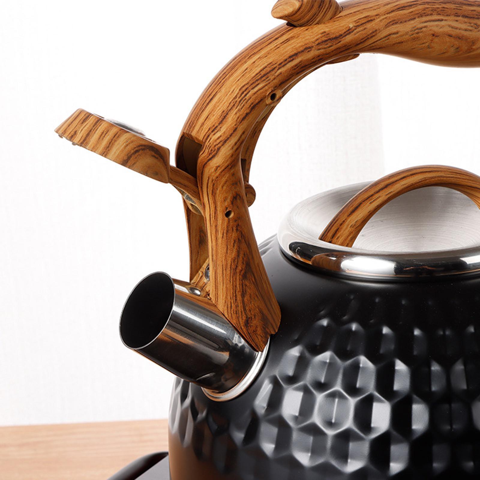 2500ml Black Stainless Steel Tea Pot Whistling Kettle for Electric Cooktop