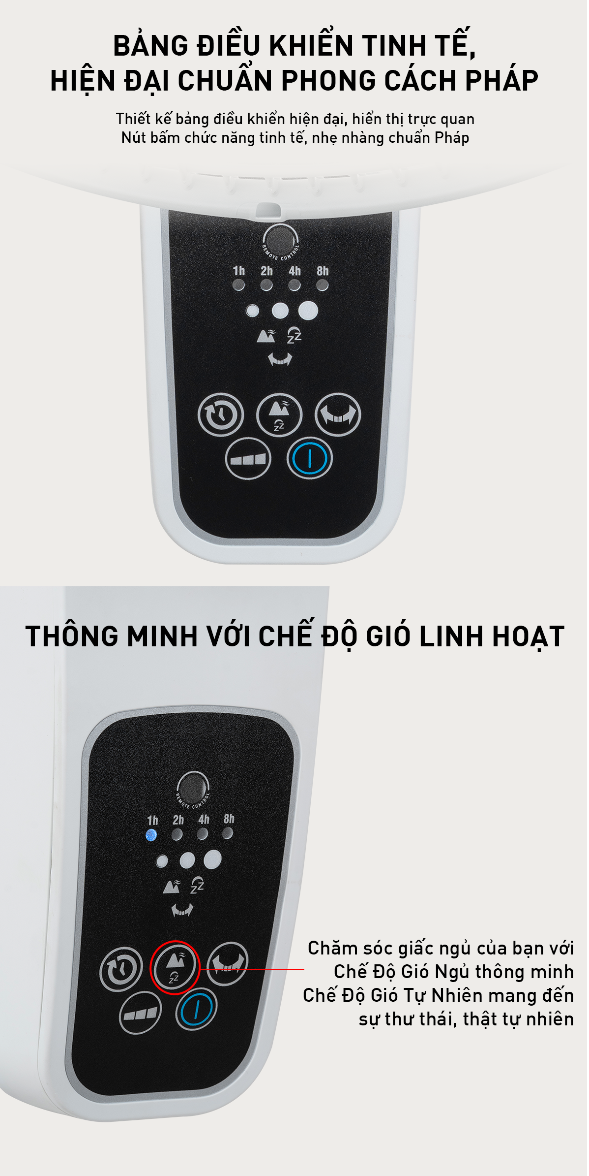 Quạt treo tường có điều khiển từ xa Tefal Turbo Silence VH677990 màu trắng- Hàng chính hãng