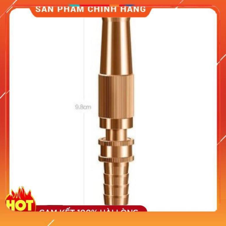 Đầu vòi xịt tăng áp mini bằng đồng phun nước rửa xe, tưới cây tăng áp đa năng có đai siết ống đi kèm 206587