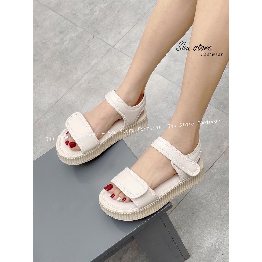 Sandal quai dán đường chỉ đế cao 4cm thời trang đi học đi chơi năng động