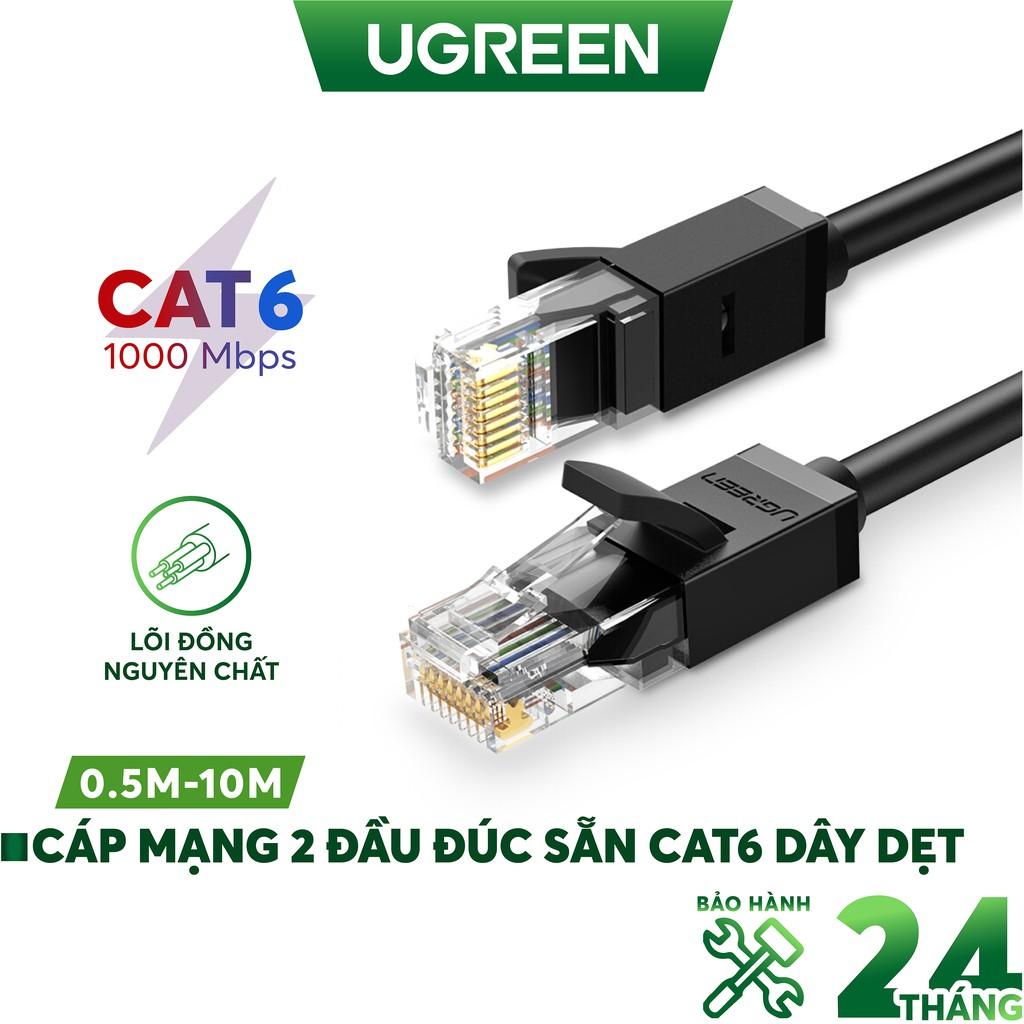 Cáp mạng Cat6 aluminum dạng dẹt/tròn UGREEN NW102 - Hàng chính hãng