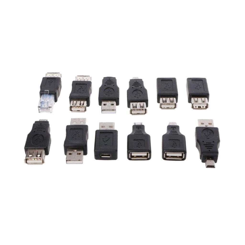 12Pcs OTG USB 2.0 A Male to Female Micro Mini USB Converter Adapter
