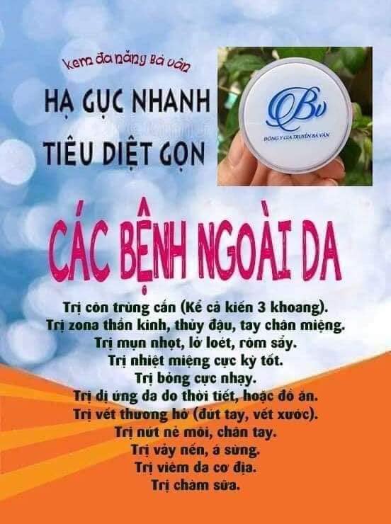 Kem bôi Đa Năng bà Vân, Giải Quyết Các Vấn Đề Về Ngoài Da - Sản phẩm của đông dược Bà Vân, Date mới nhất