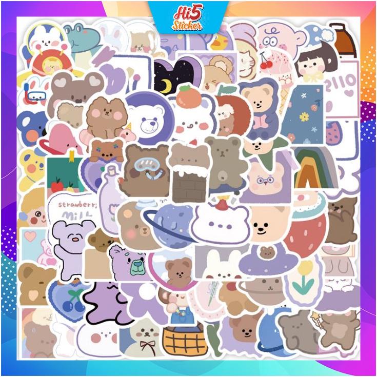 Sticker Hình Dán Trang Trí Gấu hoạt hình dễ thương ms#218