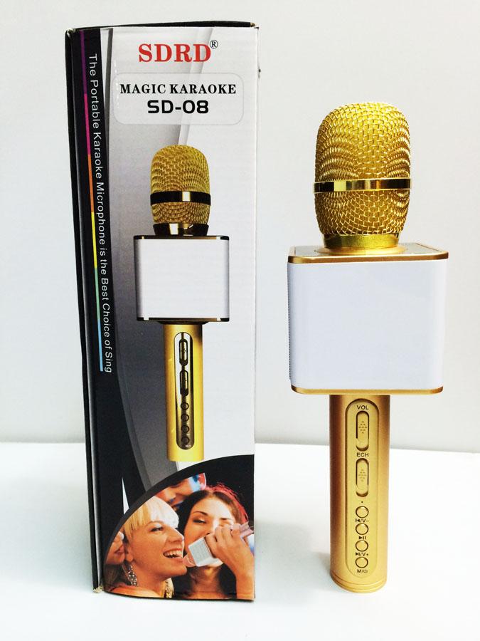 Micro hát karaoke SD 08 mic hát karaoke kiêm loa bluetooth