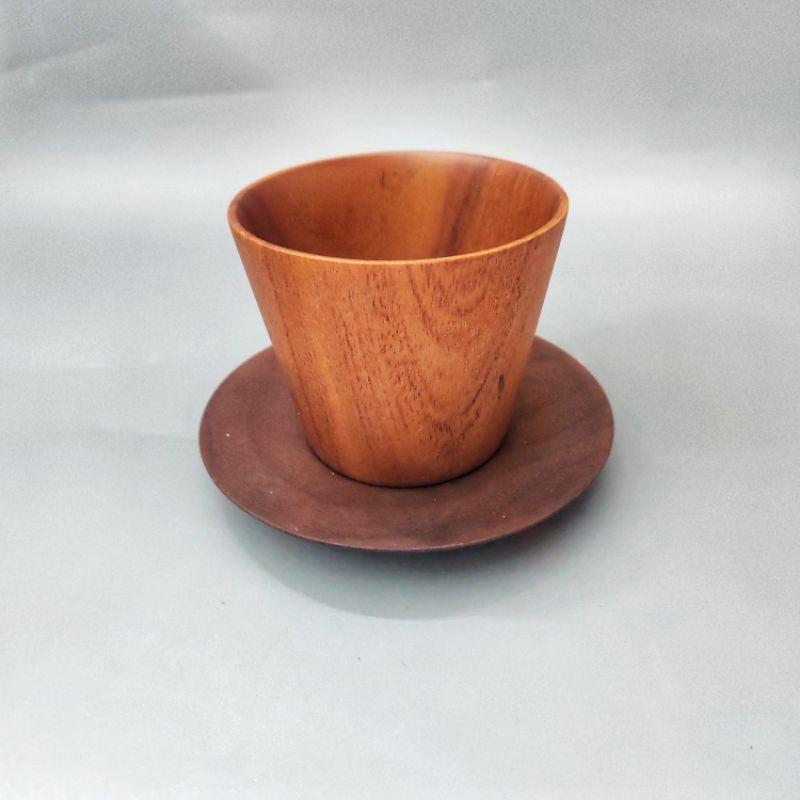 Cốc Gỗ Uống Nước, Trà, Cà Phê Gỗ Gõ Tự Nhiên Cỡ 7x8 cm Của Craft Closet
