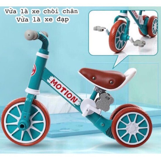 Xe chòi chân thăng bằng cho bé MOTION, có bàn đạp 2in1 yên bằng da