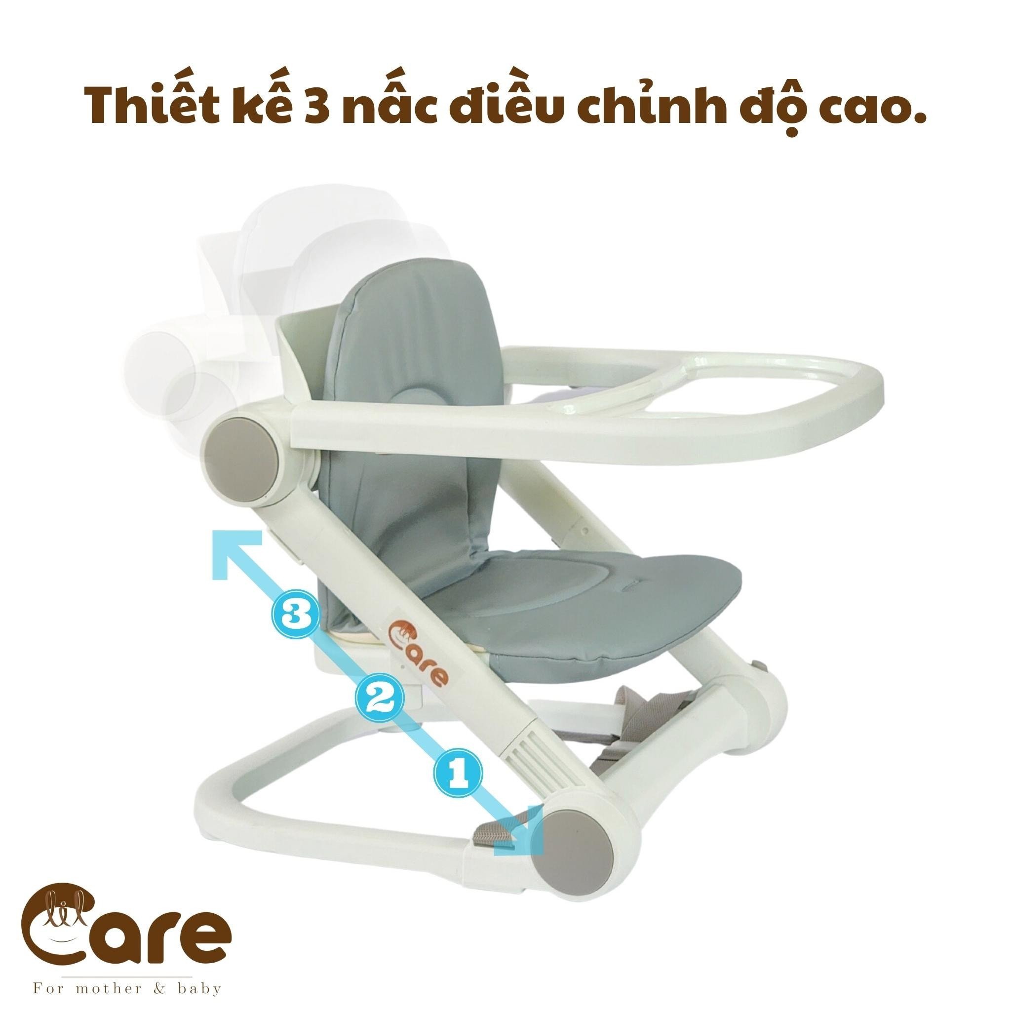 Ghế ăn dặm gấp gọn đa năng Lilcare, chất liệu nhựa PP chịu lực tốt, chống nước tối ưu, an toàn cho bé