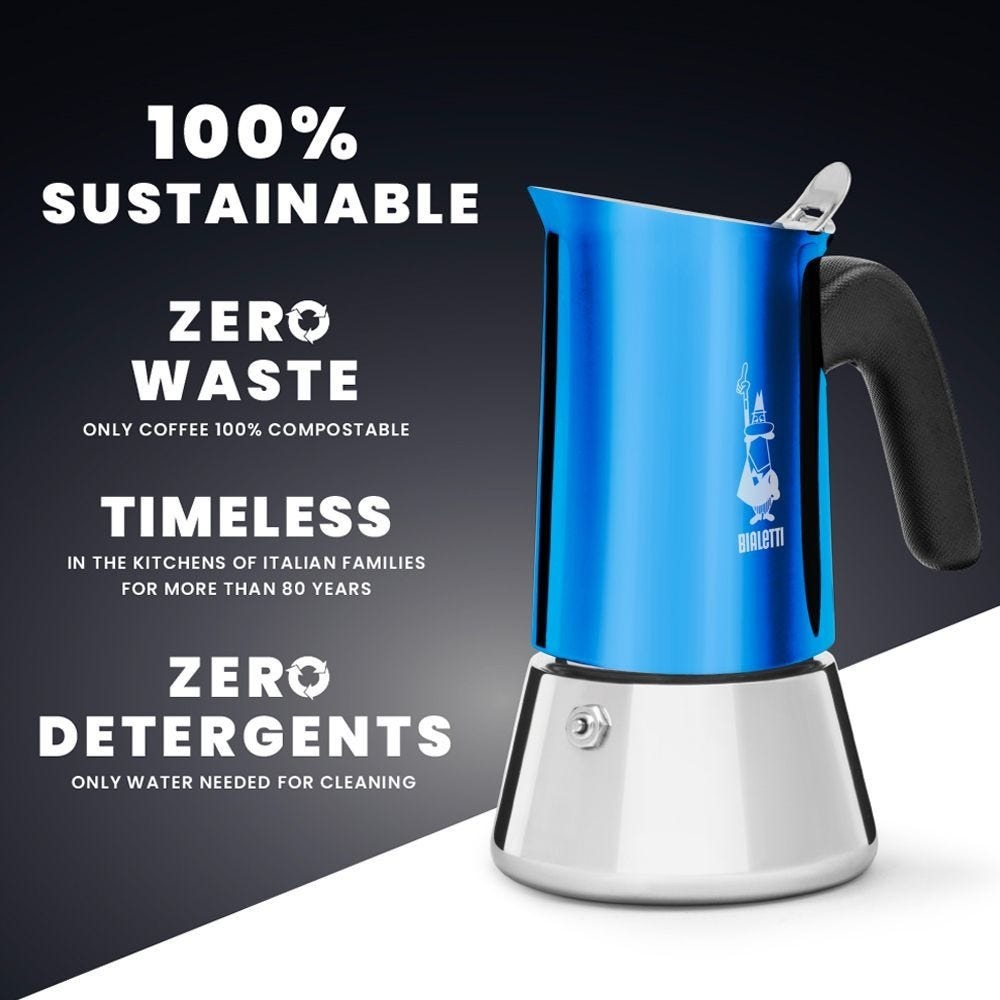 Ấm pha cà phê BIALETTI VENUS BLUE nhiều kích cỡ - Hàng chính hãng