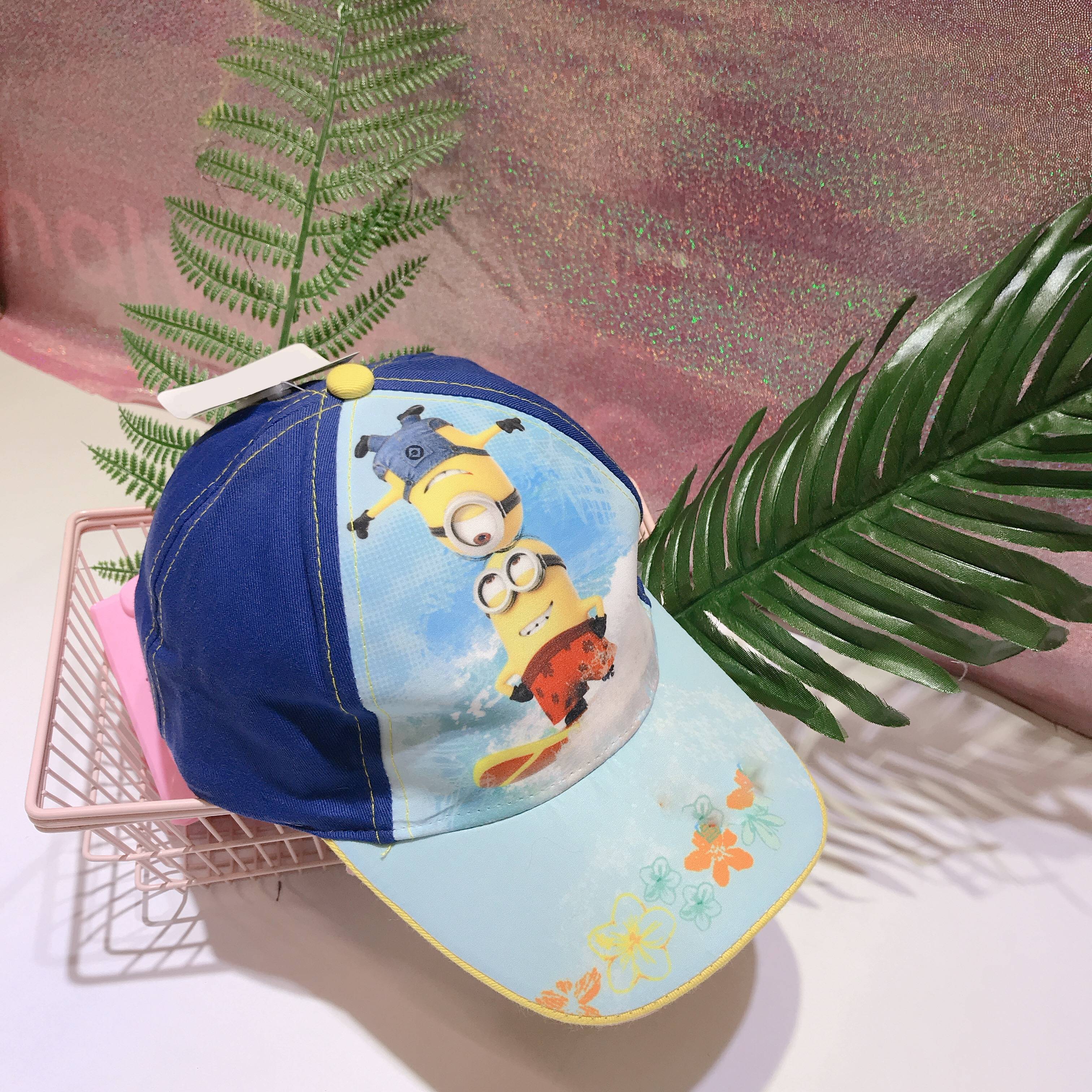 NÓN KẾT HÌNH 2 MINION MÀU XANH ĐẬM CHO BÉ TRAI - 16ME0979