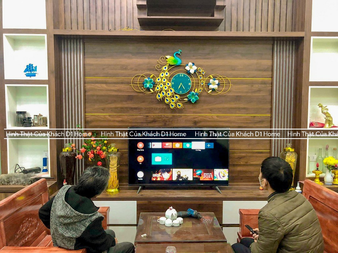 Đồng Hồ Treo Tường Con Chim Công Tài Lộc Cao Cấp D1 Home Kim Trôi Trang Trí Tường Decor - CN23