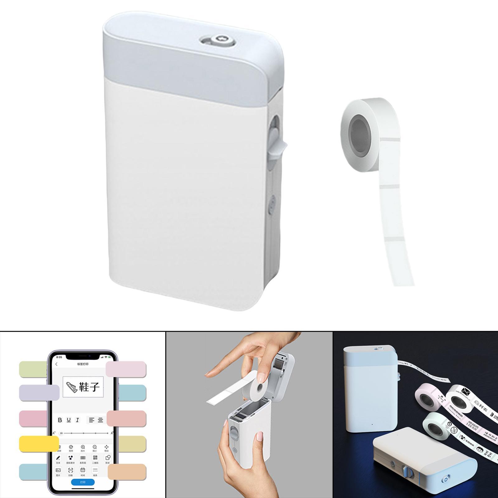 Mini Thermal Label Printer Bluetooth Sticker Maker Wireless for Home Office
