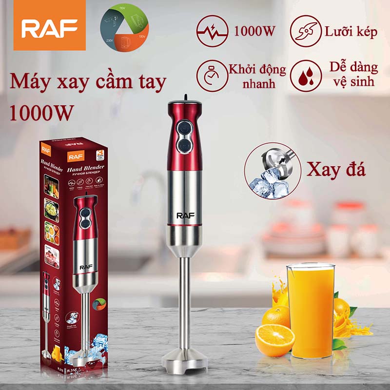 Máy Xay Cầm Tay Đa Năng RAF 1000W Bộ Chế Biến Ăn Dặm Cho Bé Kiêm Máy Xay Sinh Tố Mini Xay Thịt Cá Tỏi Ớt Bằng Tay Máy Nghiền Thực Phẩm Đa Năng Chất Liệu Hợp Kim Siêu Bền 