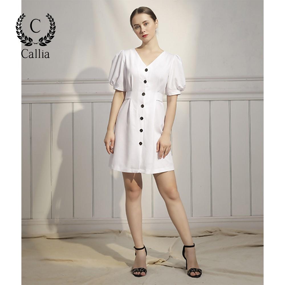 Đầm suông cổ V tay ngắn nữ Callia Jania