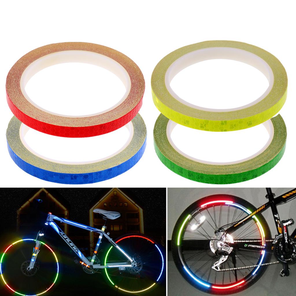Reflective Strips Wheel Rim Sticker Tape Bicycle Motorcycle Car Decal Red White