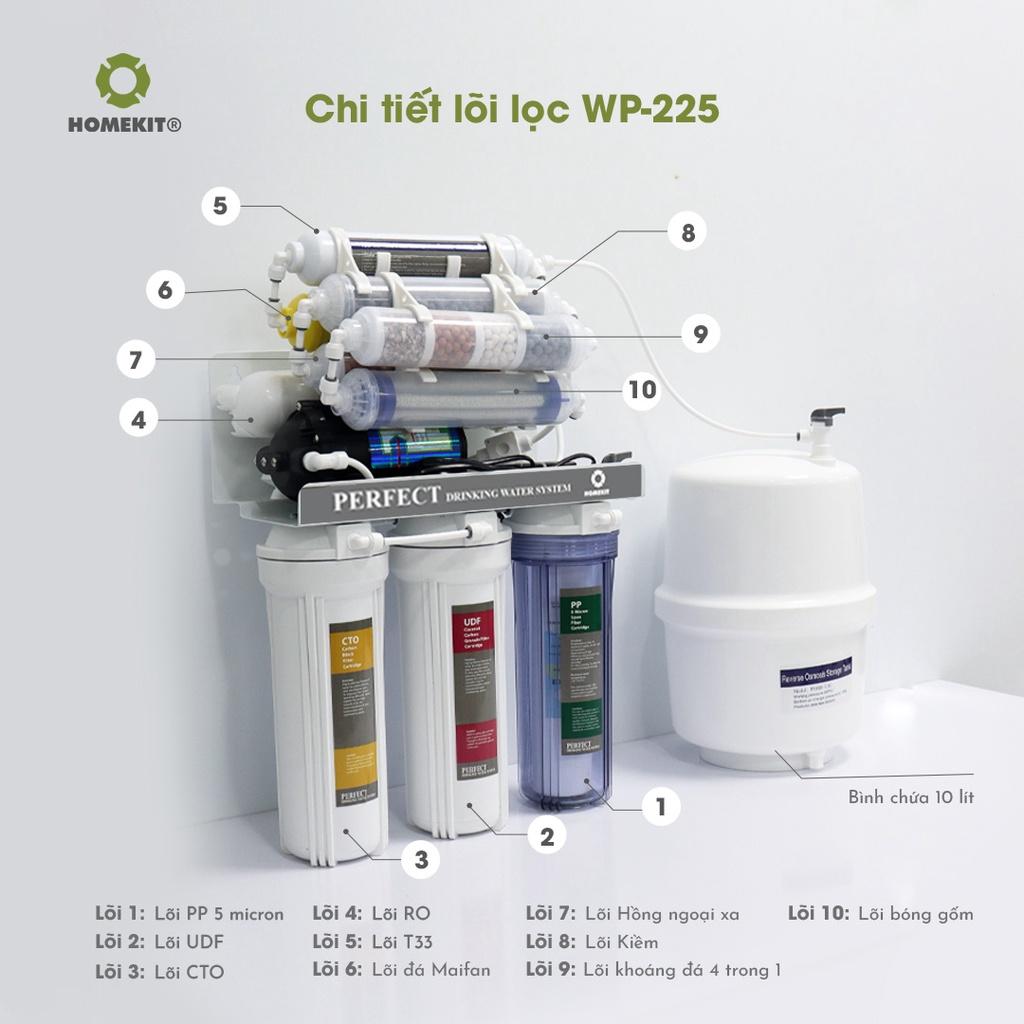 Máy lọc nước tinh khiết RO 10 lõi dạng tủ đứng HOMEKIT WP-225 bổ sung khoáng - lắp đặt tận nhà, bảo hành 12 tháng - Hàng chính hãng