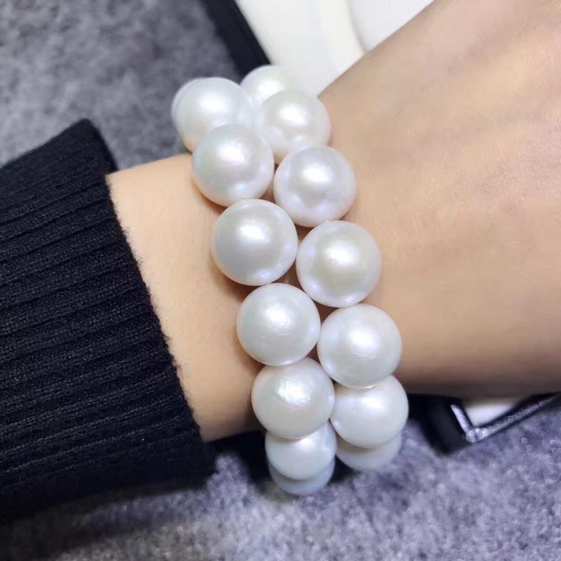 Vòng Tay Ngọc Trai Hạt To 12 Ly Màu Trắng, Lắc Tay Ngọc Trai Nước Ngọt - Trường Thịnh Ngọc Trai