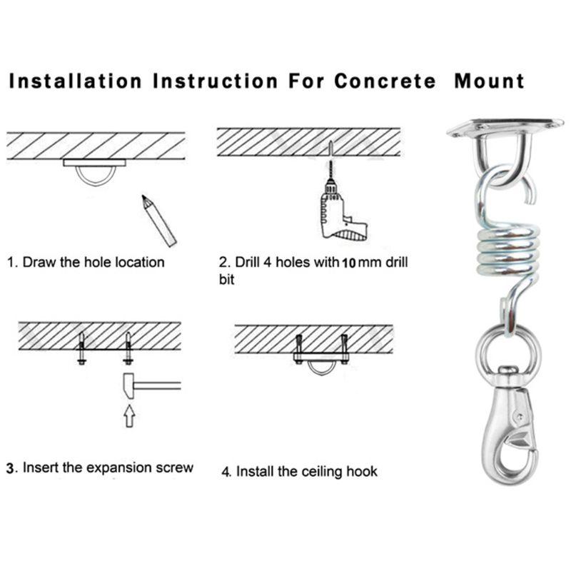 Võng Ghế Treo Bộ Lò Xo Xoay Móc Trần Bộ Dụng Cụ Phụ Kiện Cho Idoor Ngoài Trời Xoay Ghế Lười
