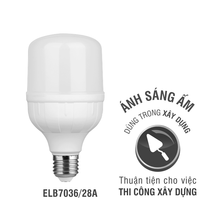 Bóng đèn LED Bulb Roman trụ nhôm nhựa chống được nước mưa, chip LED SMD2835 cao cấp | Tuổi thọ 30.000 giờ - 28W - Ánh sáng trắng