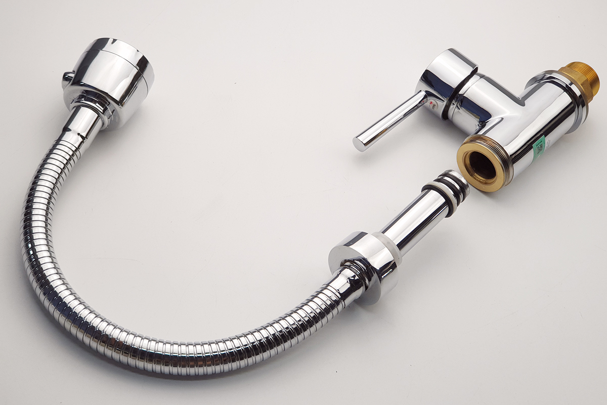 Vòi rửa chén nóng lạnh cần lò xo Đồng mạ Chrome Eurolife EL-KM03