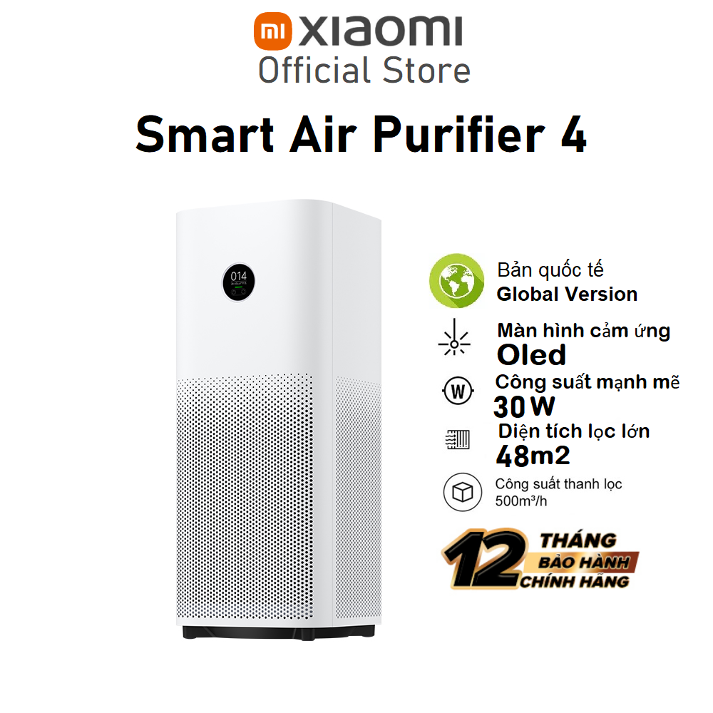 Máy lọc không khí Xiaomi Smart Air Purifier 4 Bản Quốc Tế - Hàng chính hãng