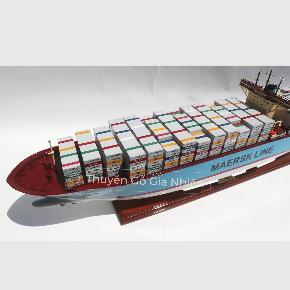 Mô Hình Thuyền Gỗ Trang Trí Phong Thủy Dạng Thuyền Thương Mại EMMA MAERSK Chính Hãng, Hàng Xuất Khẩu Chất Lượng Cao