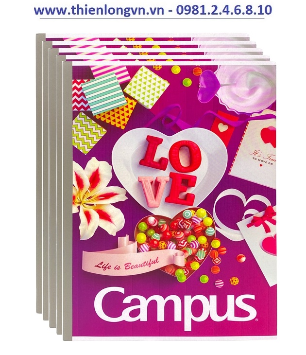 Lốc 5 quyển vở kẻ ngang 120 trang B5 Gift Campus NB-BGIF120 màu tím